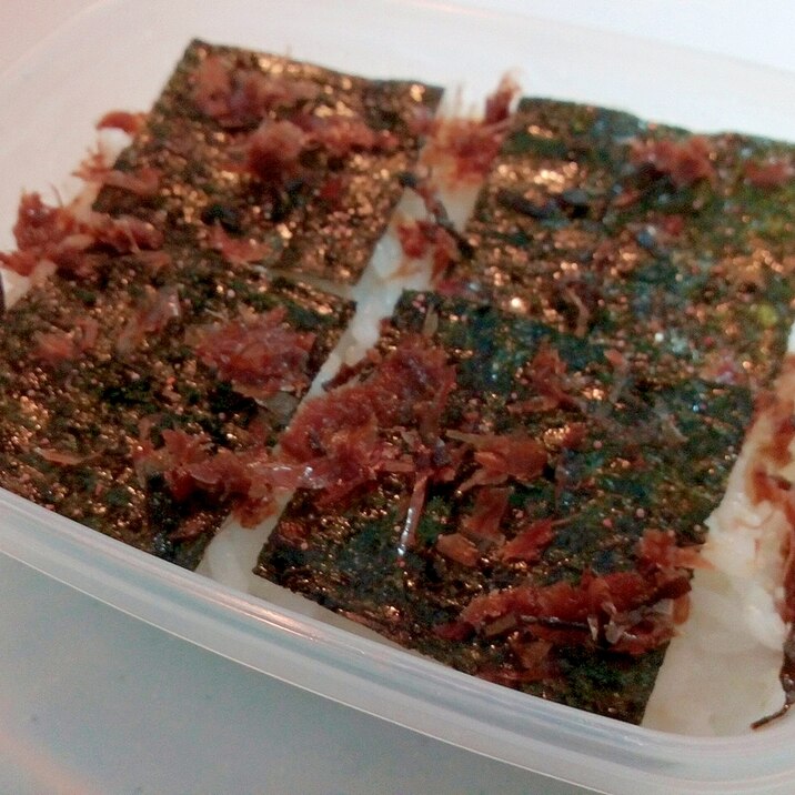 お弁当　明太子海苔とおかかと塩昆布のご飯